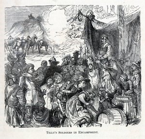 Tillys soldater i lejren, 1882 af Unbekannt