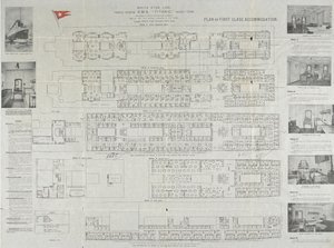 Titanic førsteklasses dækplan, 1911 af Unbekannt