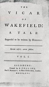 Titelside for The Vicar of Wakefield, 1766 af Unbekannt