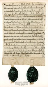 Skøde for ejendomme omkring Guildhall, City of London, c1182-1201 1886 af Unbekannt