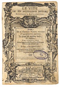 Titelside fra: Giorgio Vasari, The Lives of the Most Excellent Italian Painters..., 1568. af Unbekannt