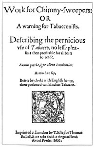 Titelside til Arbejde for skorstensfejere eller en advarsel for tobaksforhandlere, 1602 1956 af Unbekannt