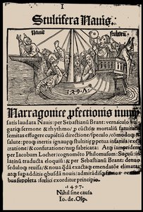 Titelside af bogen Fools Ship af Sebastian Brant, 1497. af Unbekannt