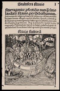 Titelside af bogen Fools Ship af Sebastian Brant, 1497. af Unbekannt