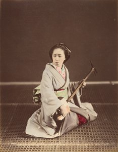 "Tokyo Geisha med Shamisen", 1870