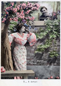 I morgen, vintage fransk postkort, c1900 af Unbekannt