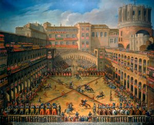 Turnering i en domstol i Vatikanet, Rom, 1565 af Unbekannt