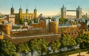 Tower Bridge og Tower of London, c1910. af Unbekannt