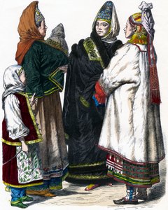 Traditionel russisk kostume, c1850 af Unbekannt