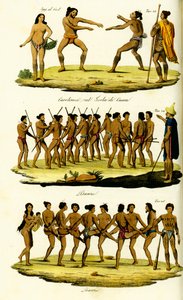 Traditionelle danse fra Caroline Islands, Mikronesien af Unbekannt