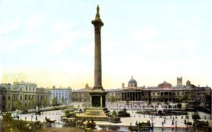 Trafalgar Square And Nelsons Column, London, 20. århundrede af Unbekannt
