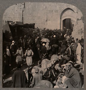 Trafik ved St. Stephens Gate, Jerusalem, ca. 1900 af Unbekannt