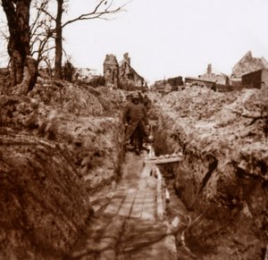 Skyttegrave, Somme, Nordfrankrig, c1914-c1918 af Unbekannt