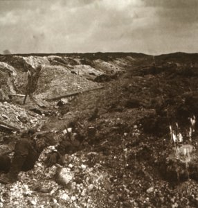 Skyttegrave, Somme, Nordfrankrig, c1914-c1918 af Unbekannt