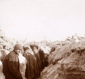 Skyttegrave, Tahure, Nordfrankrig, c1914-c1918 af Unbekannt