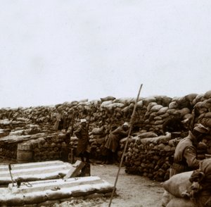 Skyttegrave ved Mamelon Vert, Nieuwpoort, Flandern, Belgien, c1914-c1918 af Unbekannt