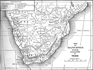 Stammekort over Sydafrika, c1880 af Unbekannt