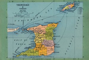 Trinidad & Tobago-kort, c1940