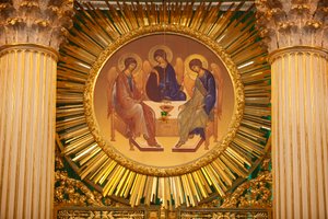 Trinity Cathedral ; Ikonostasen ; Sankt Petersborg Rusland af Unbekannt