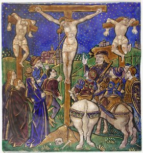 Triptykonpanel med korsfæstelsen, fransk, begyndelsen af det 16. århundrede. af Unbekannt