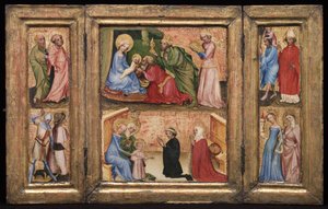 Triptykon med tilbedelse af magi af Unbekannt Unbekannt