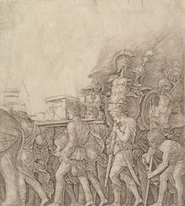 Cæsars triumf: Soldater, der bærer trofæer, ca. 1490. af Unbekannt