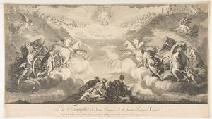Triumf for Saint Ignatius og Saint Francis Xavier Le Triomphe de Saint Ignace et..., 1600-tallet. af Unbekannt