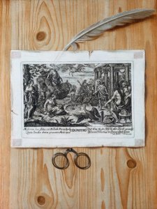 Trompe l’oeil mit Kupferstich von Unbekannt