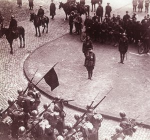Tropper marcherer, Aachen, Tyskland, c1914-c1918 af Unbekannt