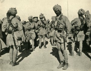 Tropper fra Sirhind Brigade, Flandern, Første Verdenskrig, 1914, c1920. af Unbekannt