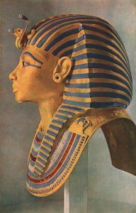 Tutankhamons dødsmaske, 1323 f.Kr., c 1910-1935 af Unbekannt