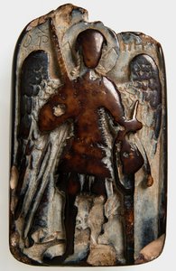 Tosidet vedhæng med ærkeenglen Michael og Daniel i Løvens Hule, byzantinsk, 1200 eller senere. af Unbekannt