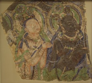 To tilbedende Bodhisattvaer, 4.-6. århundrede. af Unbekannt