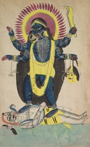 To aspekter af Kali: Kali danser på Shiva, ca. 1880 - 1890. af Unbekannt