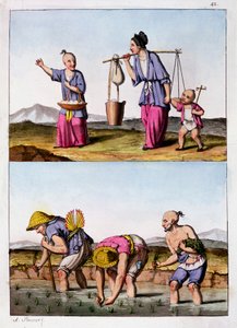 To kinesiske scener, c1830 af Unbekannt