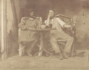 To mænd siddende ved et bord, 1850