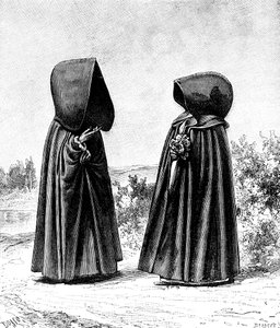 To kvinder med hætte fra Faial, Portugal og San Miguel, Spanien, omkring 1900-tallet af Unbekannt