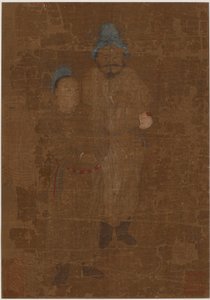 To mandsfigurer, stående, Ming-dynastiet, 1600-tallet. af Unbekannt
