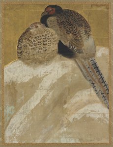 To fasaner på en snebanke, Momoyama-periode, 1700-tallet. af Unbekannt