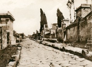 Via delle Tombe, Pompeji, Italien, omkring 1900-tallet af Unbekannt