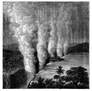Victoria Falls ved Zambezi-floden, Afrika, c1890 af Unbekannt