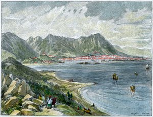 Victoria, Hong Kong, fra det kinesiske fastland, c1890 af Unbekannt