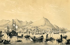 Victoria Town, Hong Kong Island, 1847 af Unbekannt