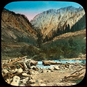 Udsigt mellem Sonamarg og Baltal, Kashmir, Indien, slutningen af det 19. eller begyndelsen af det 20. århundrede af Unbekannt