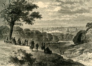 Udsigt fra One-Tree Hill, Greenwich Park, i 1846, c1878. af Unbekannt
