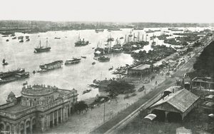 Udsigt fra Hooghly Bridge, Calcutta, Indien, 1895. af Unbekannt