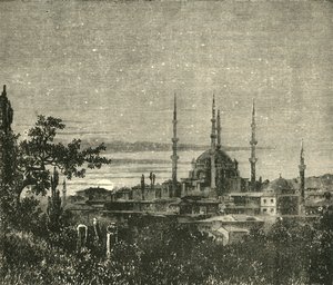 Udsigt i Adrianopel - Selim II-moskeen, 1890. af Unbekannt