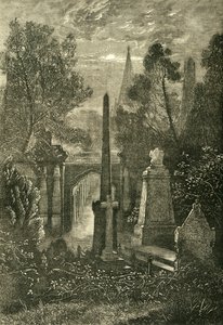 Udsigt på Highgate Cemetery, c1876. af Unbekannt