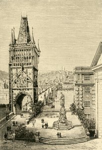 Udsigt i Prag - Brotårnet, 1890. af Unbekannt