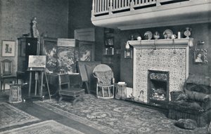 Udsigt i studiet af Sir E. A. Waterlow, R.A., slutningen af det 19.-begyndelsen af det 20. århundrede. af Unbekannt